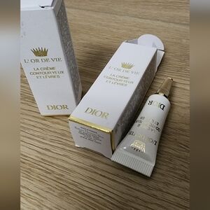 2 Pc Dior L'Or de Vie Eye and Lip Contour La Cream 3ml ×2 Mini New In Box